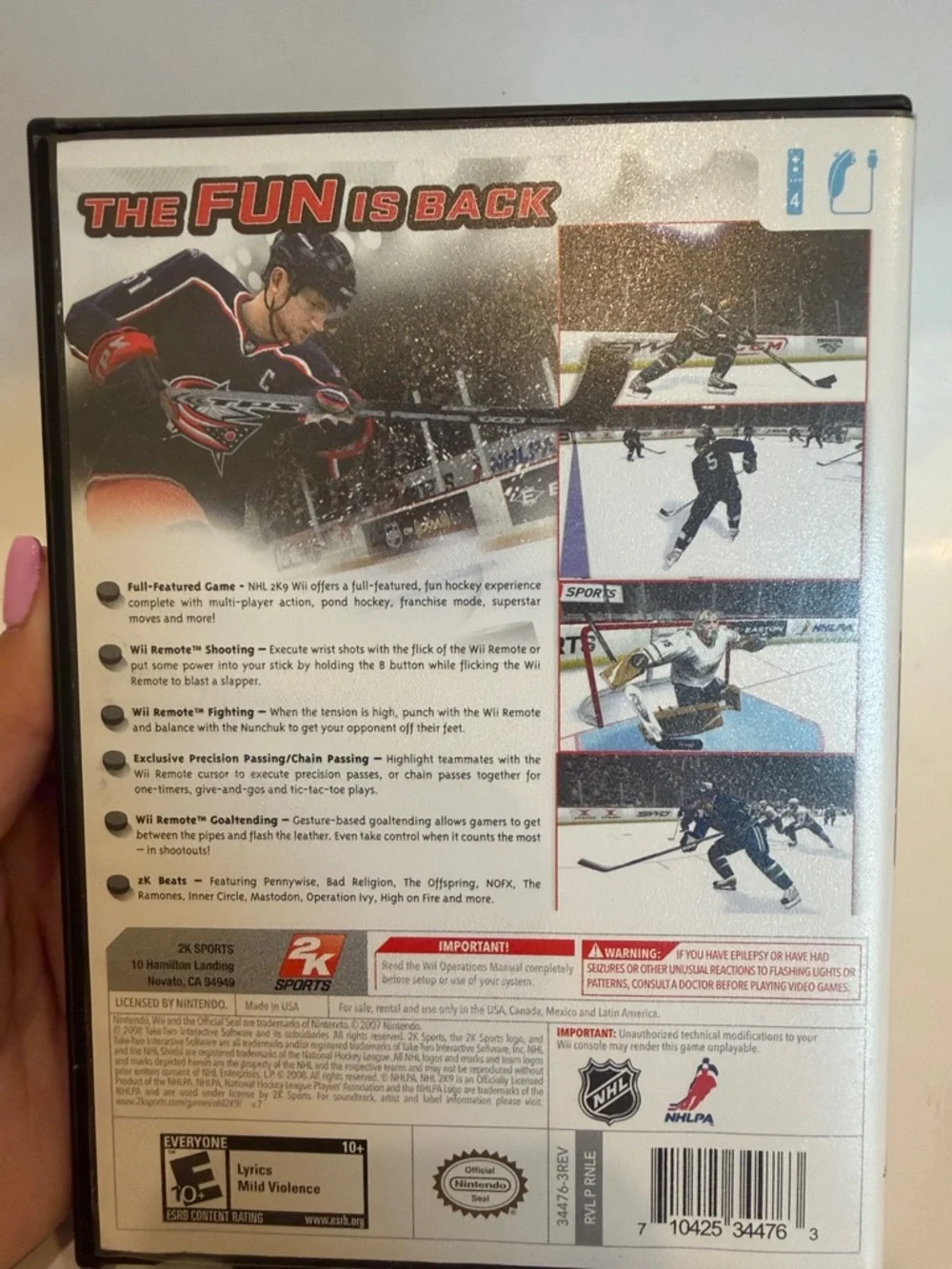 NHL 2K9 Wii - Blue and Red Hockey Game Untested